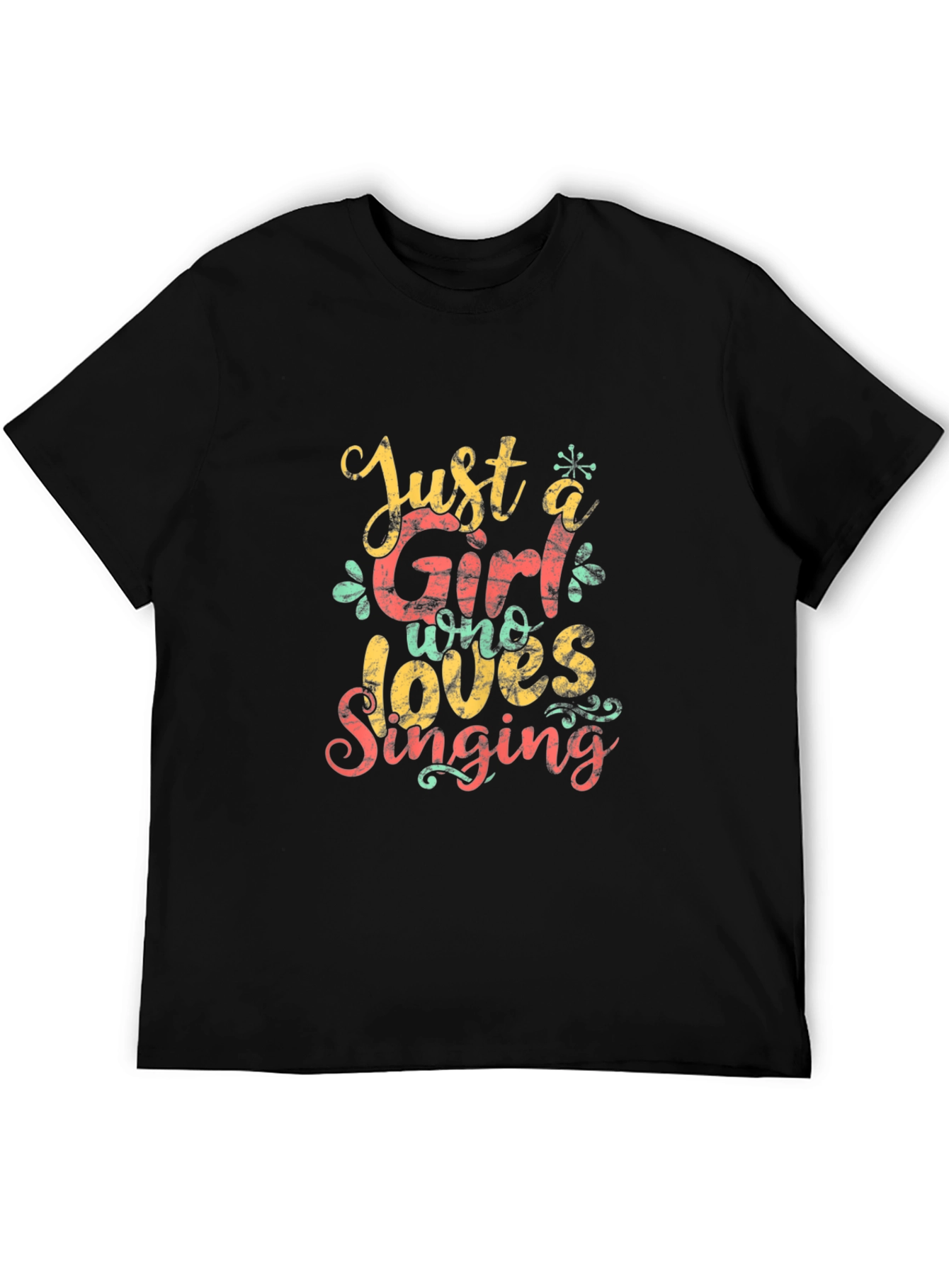 Camiseta Negra: Just a Girl Who Loves Singing