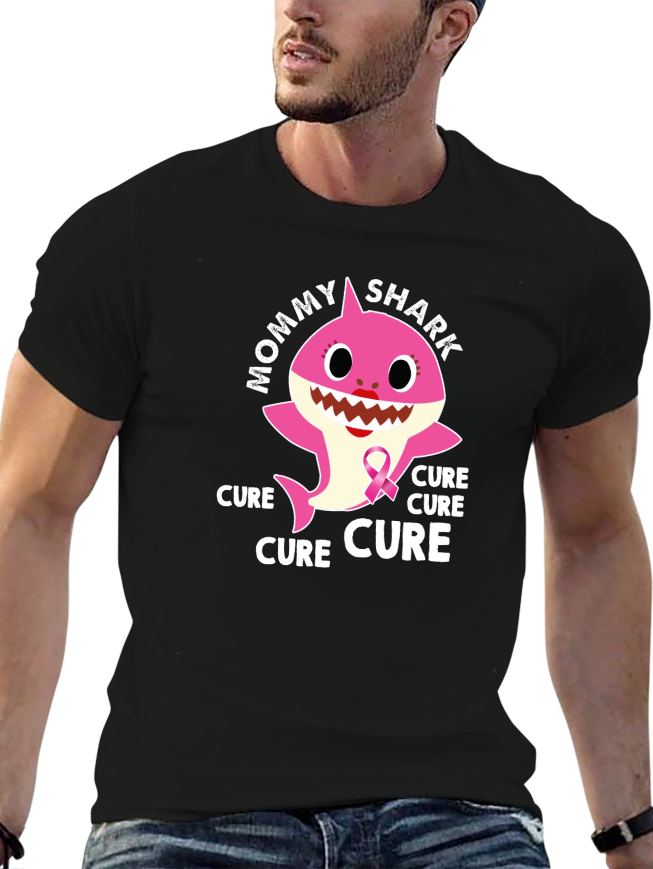 Camiseta Negra Mommy Shark Cure