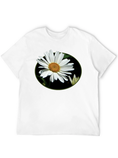 Camiseta Negra con Diseño Floral Margarita