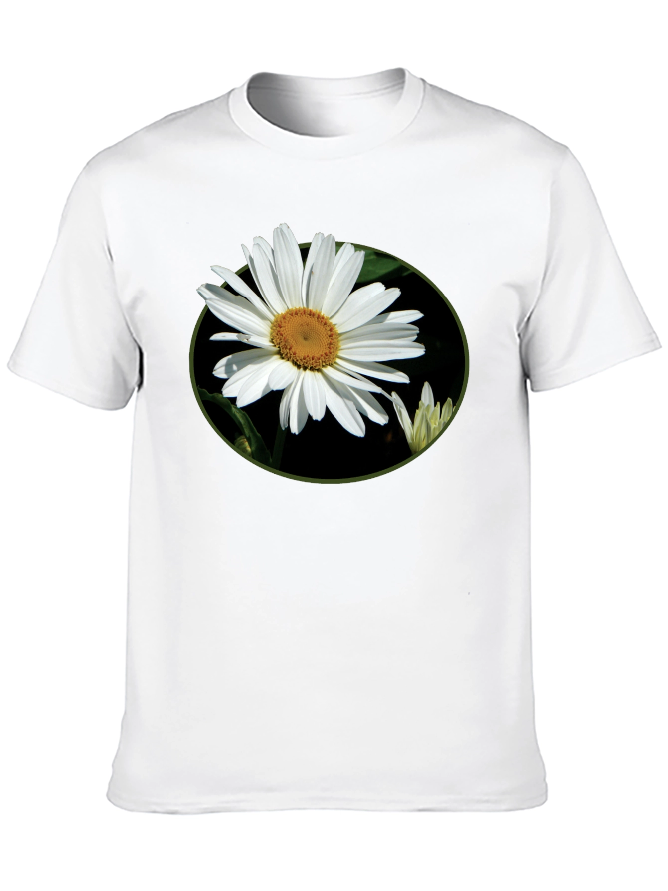 Camiseta Negra con Diseño Floral Margarita