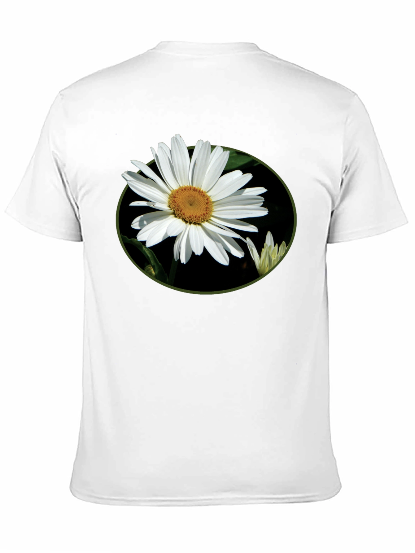Camiseta Negra con Diseño Floral Margarita
