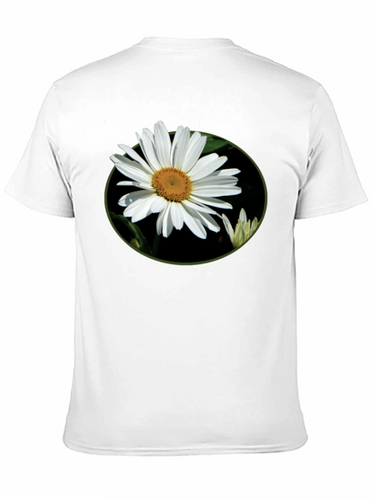 Camiseta Negra con Diseño Floral Margarita