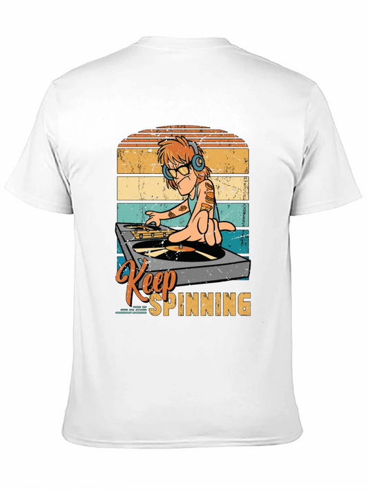 Camiseta DJ Vintage: Keep Spinning