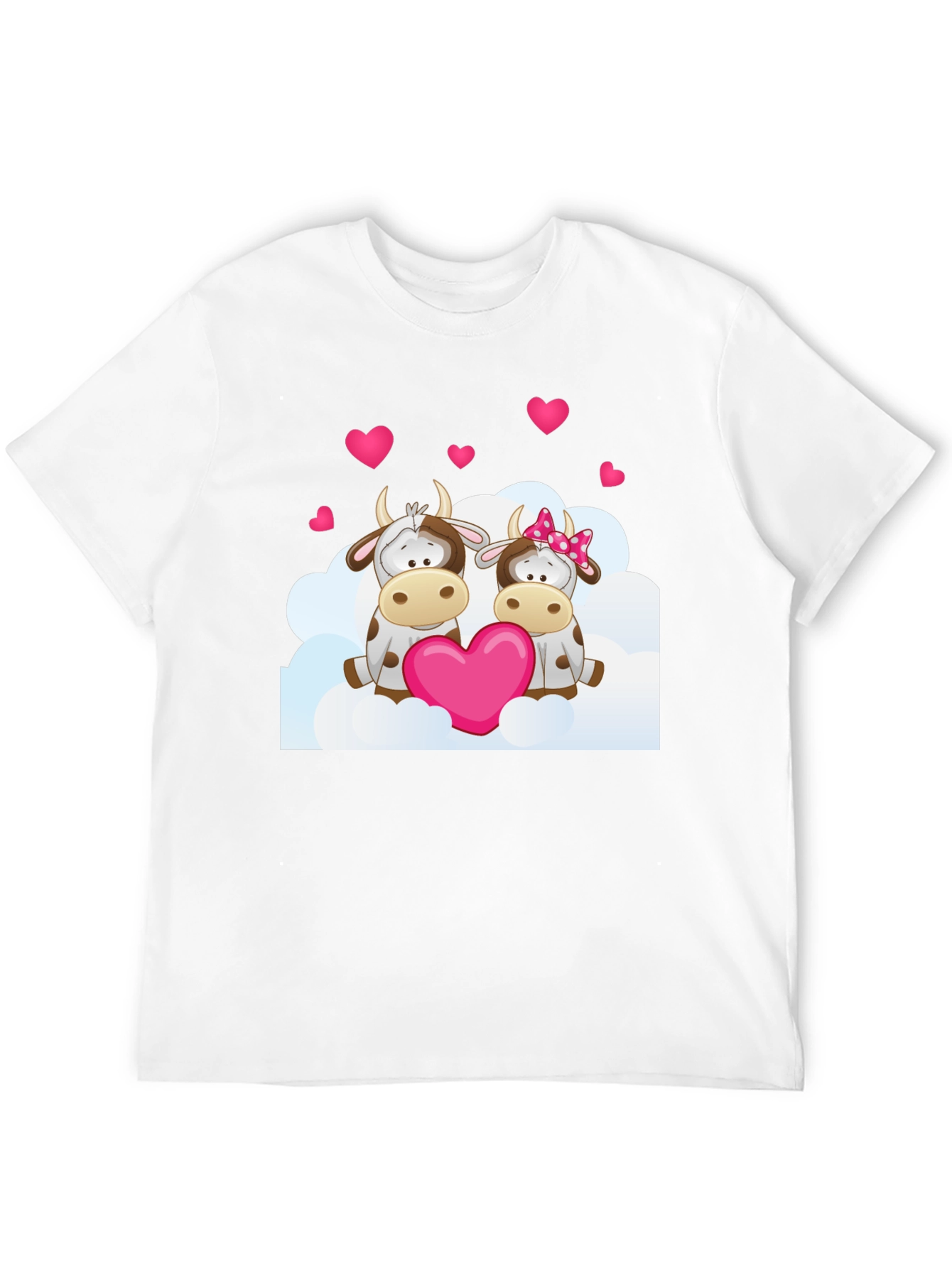Camiseta Negra con Diseño de Vacas Enamoradas