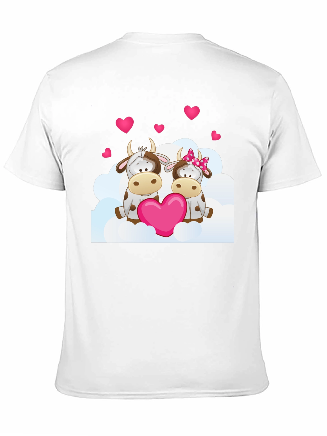 Camiseta Negra con Diseño de Vacas Enamoradas