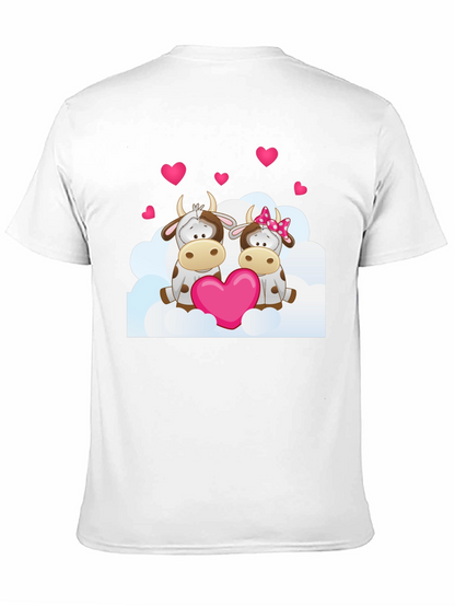 Camiseta Negra con Diseño de Vacas Enamoradas