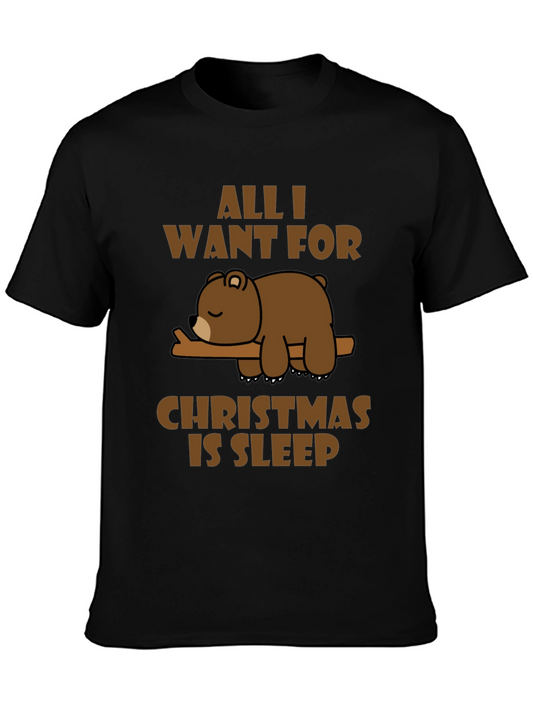 Camiseta Navideña con Oso Durmiendo - Para Amantes del Descanso