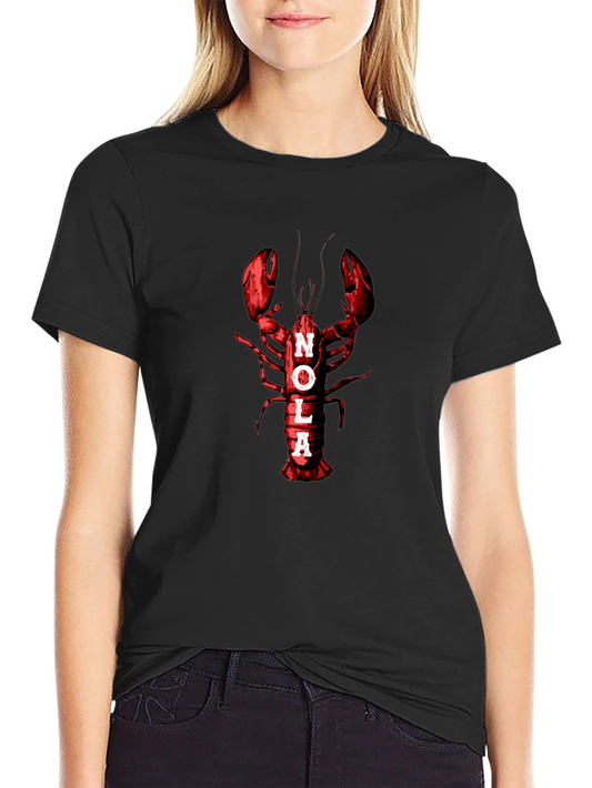 Camiseta Negra NOLA Langosta Roja