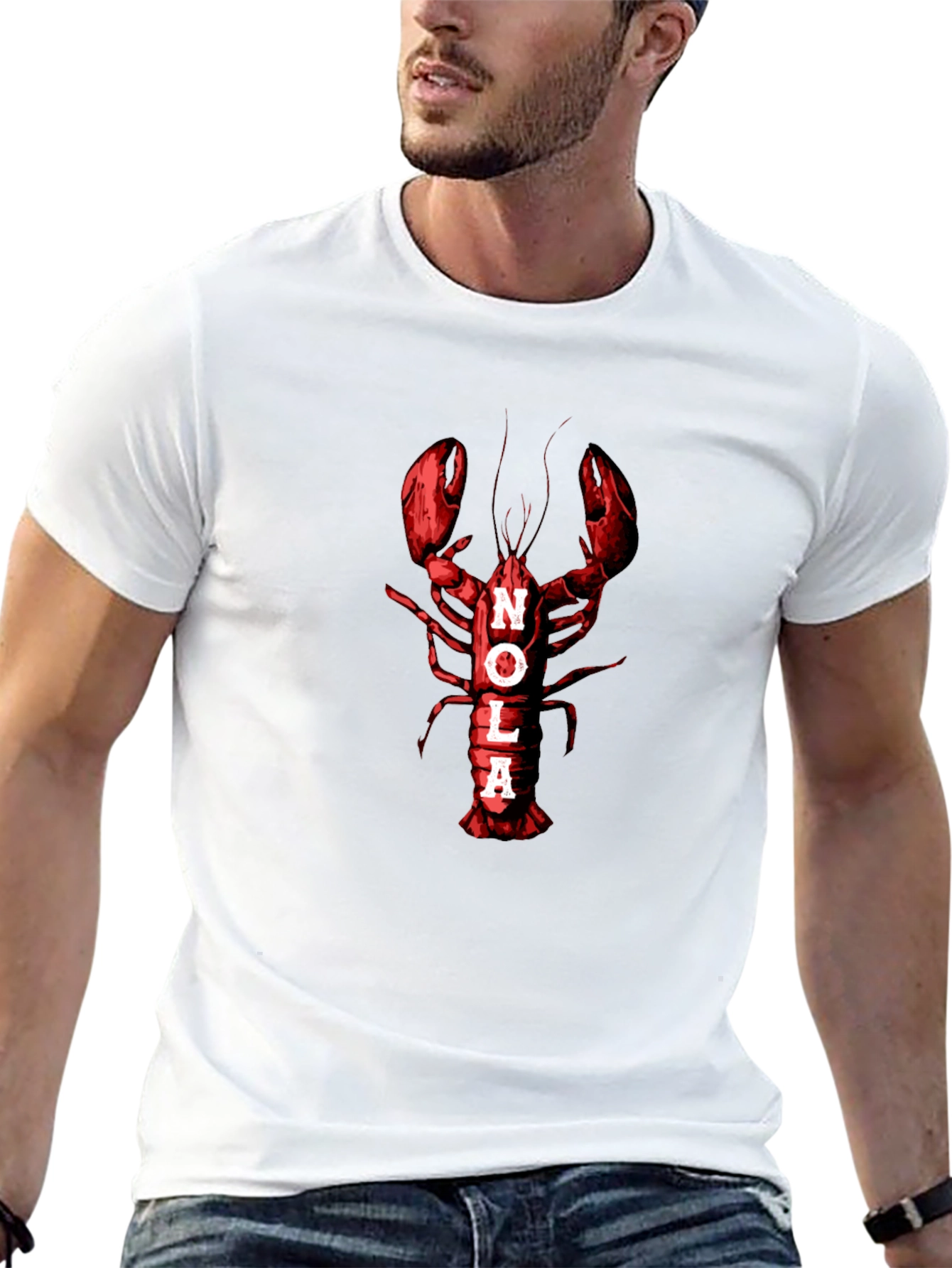 Camiseta Negra NOLA Langosta Roja