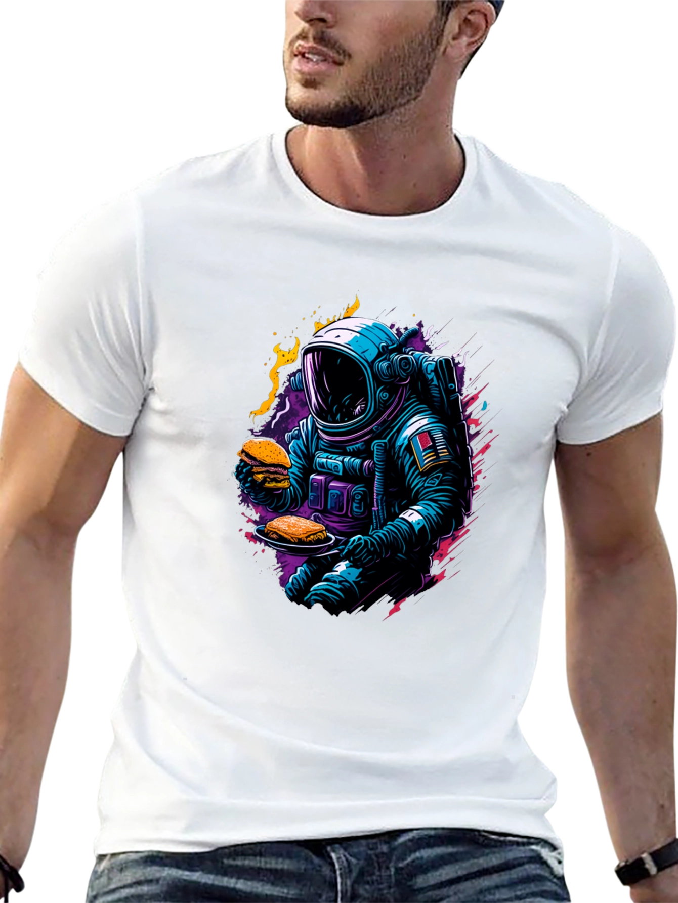 Camiseta Negra Astronauta Gourmet