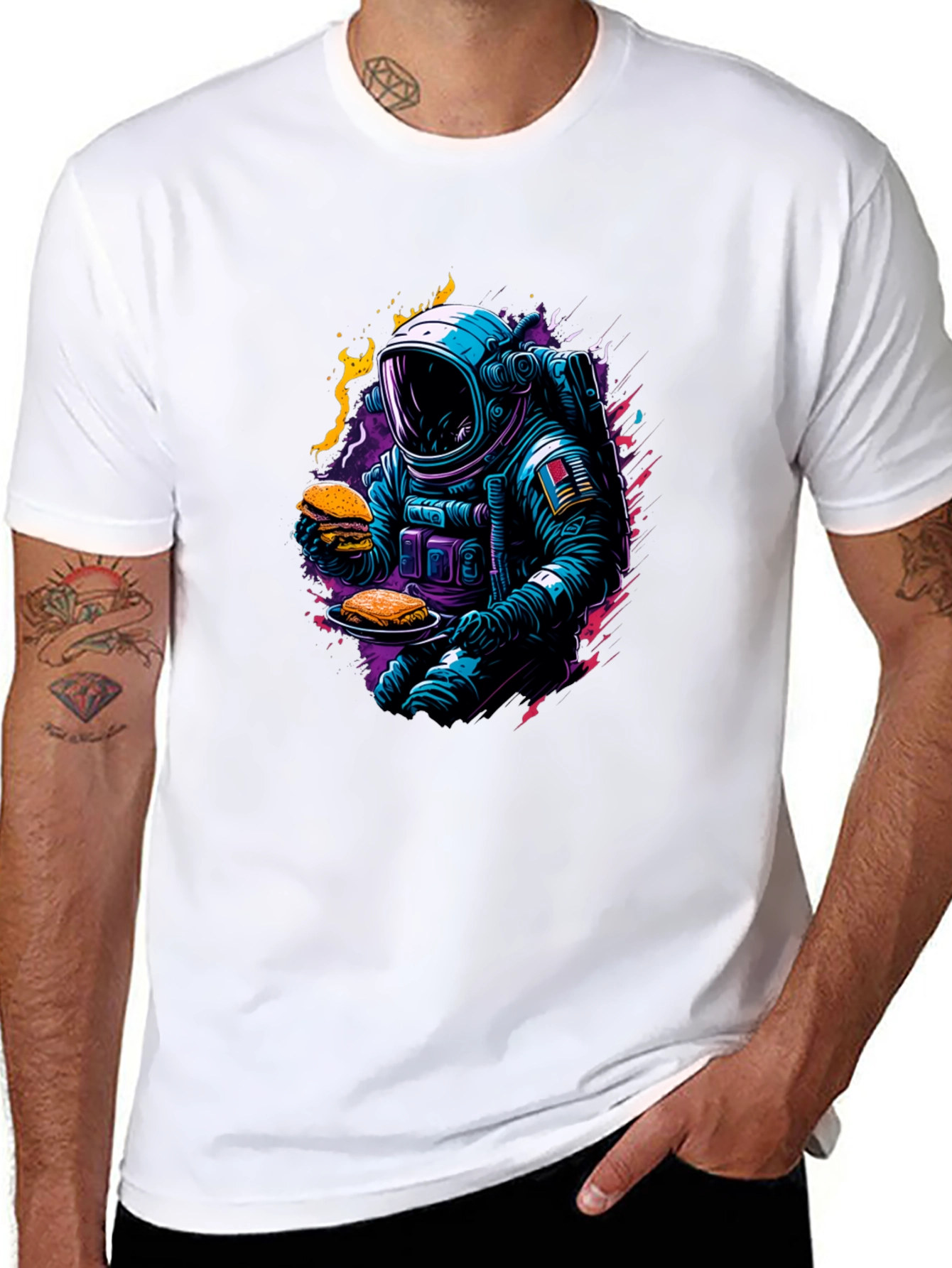 Camiseta Negra Astronauta Gourmet