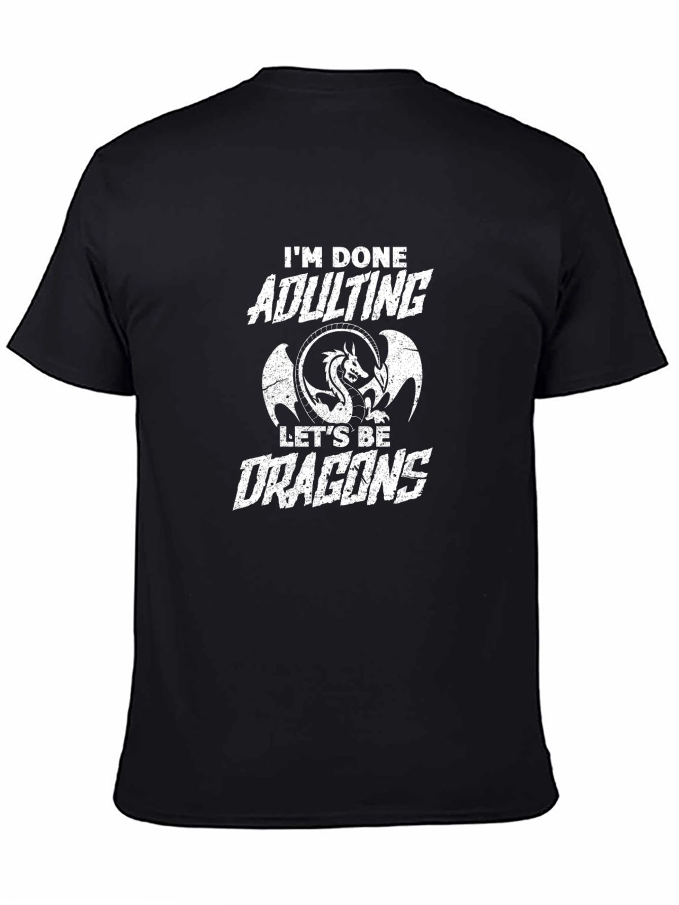Camiseta Negra Adulting Dragones Divertida