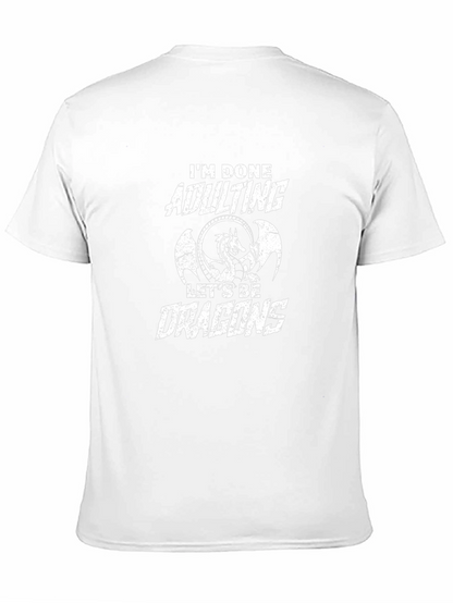 Camiseta Negra Adulting Dragones Divertida