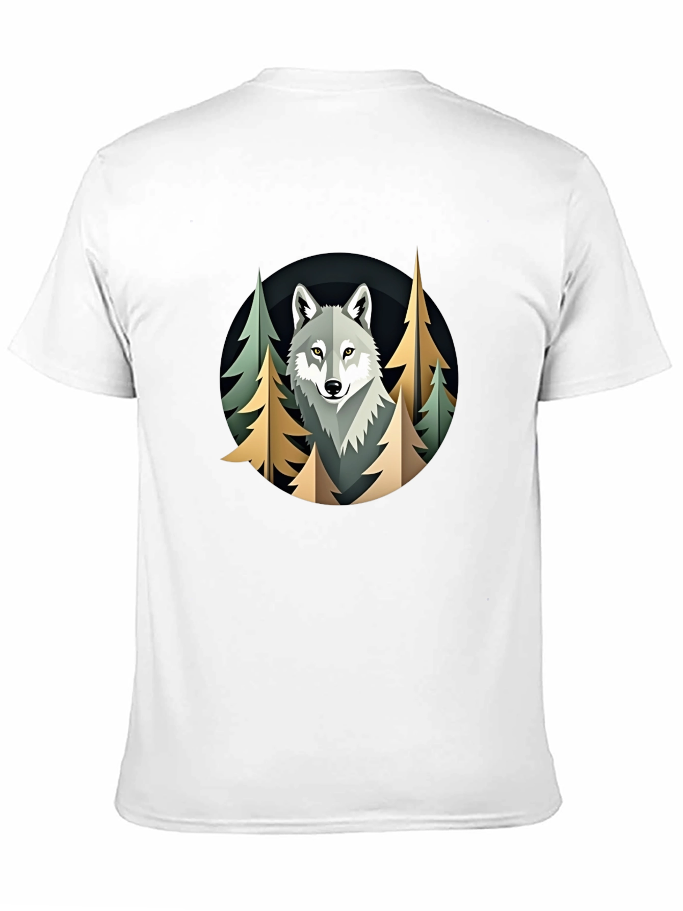 Camiseta Hombre Lobo Bosque Diseño Original