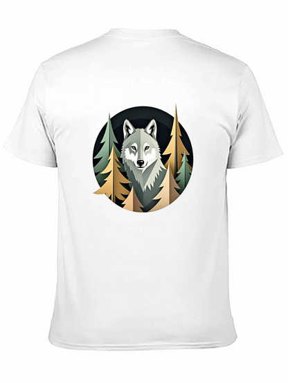 Camiseta Hombre Lobo Bosque Diseño Original