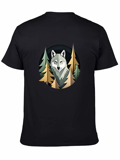 Camiseta Hombre Lobo Bosque Diseño Original