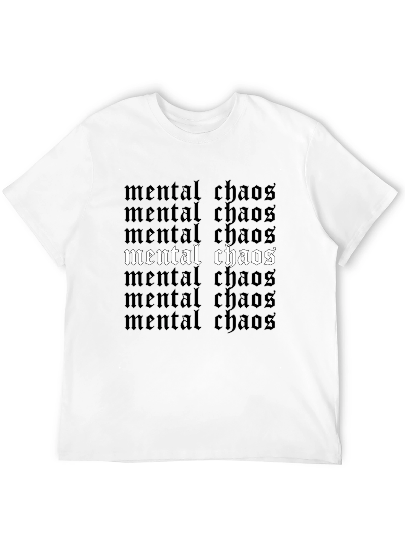 Camiseta Negra Mental Chaos Estampada