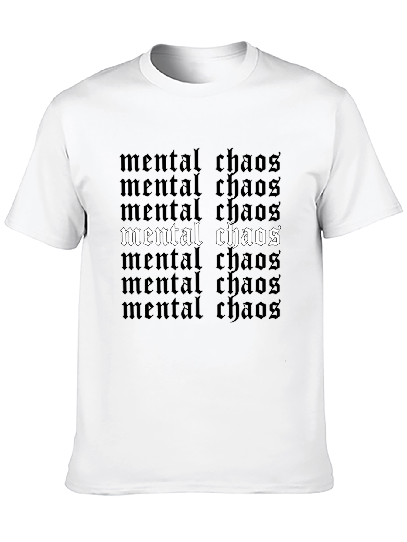 Camiseta Negra Mental Chaos Estampada