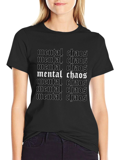 Camiseta Negra Mental Chaos Estampada