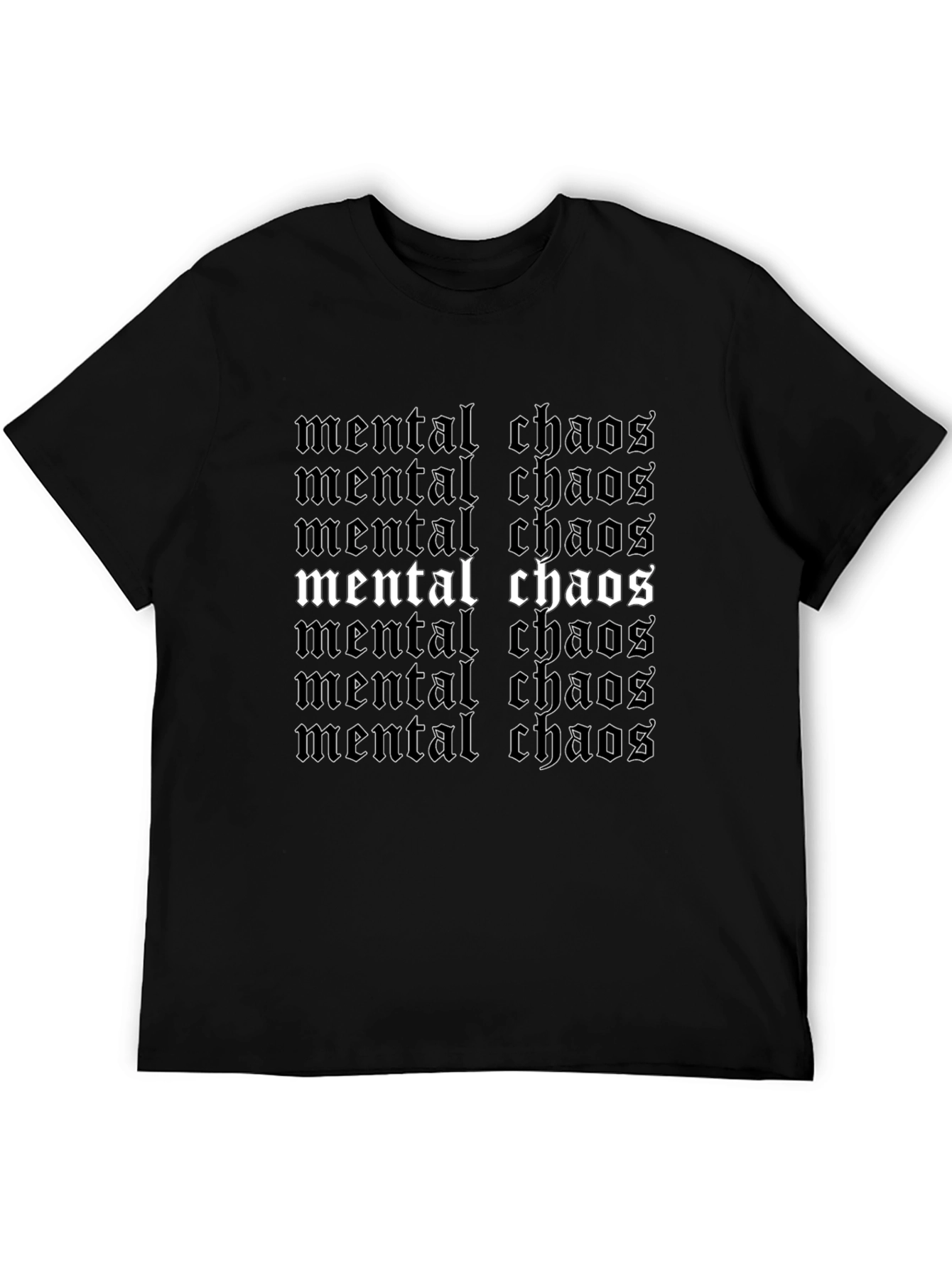 Camiseta Negra Mental Chaos Estampada
