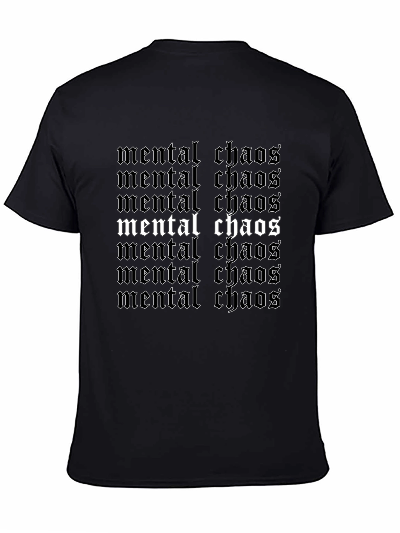 Camiseta Negra Mental Chaos Estampada