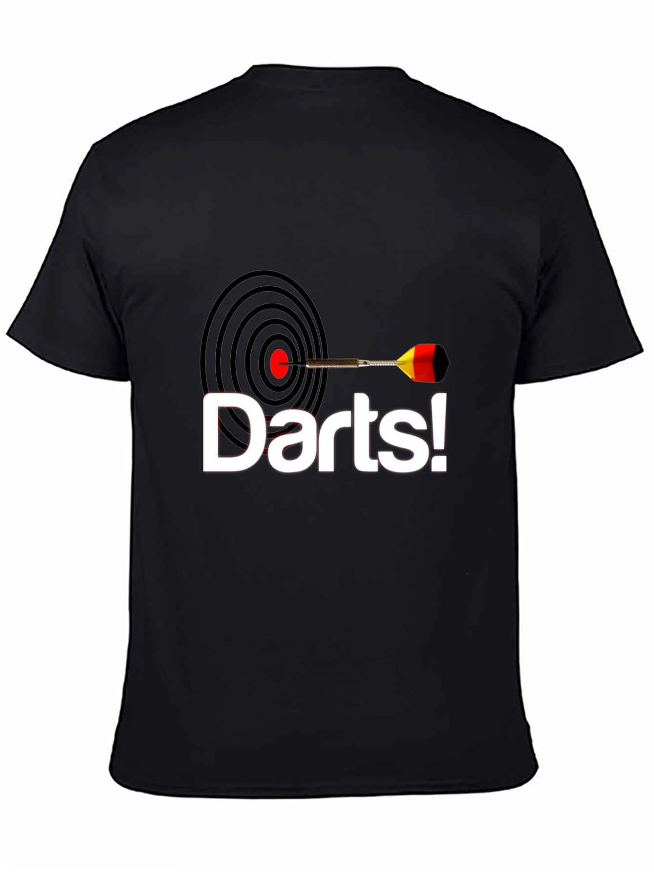Camiseta Negra con Diseño de Dardos