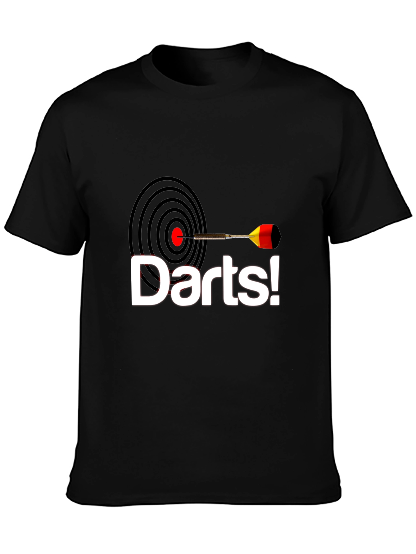 Camiseta Negra con Diseño de Dardos