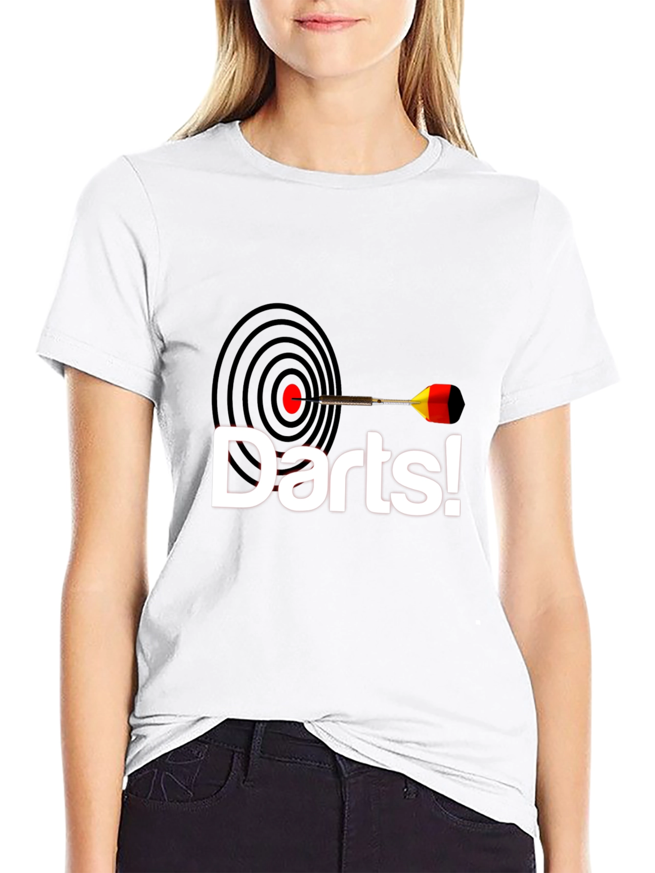 Camiseta Negra con Diseño de Dardos