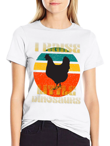 Camiseta I Raise Little Dinosaurs Diseño Retro