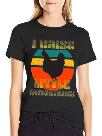 Camiseta I Raise Little Dinosaurs Diseño Retro