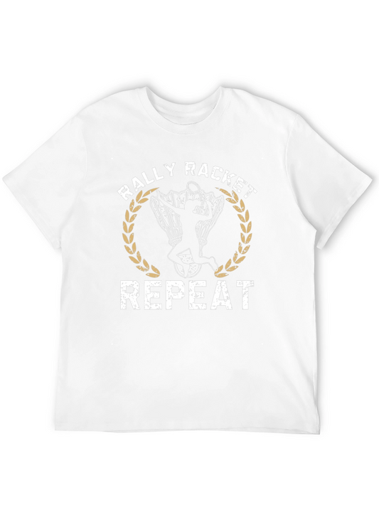 Camiseta Negra Deportiva: Rally Racket Repeat