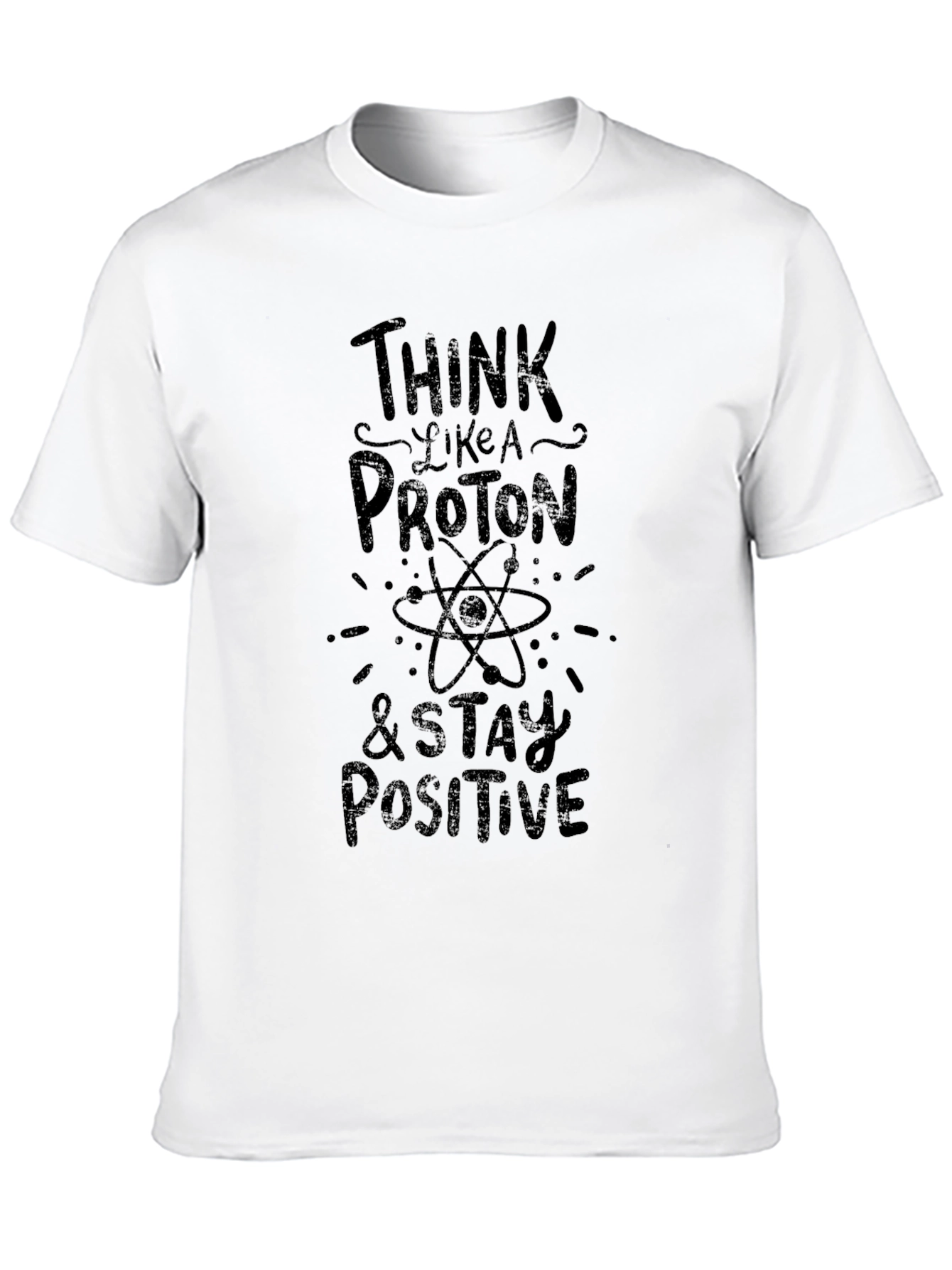 Camiseta Negra Piensa Como un Protón para Hombre