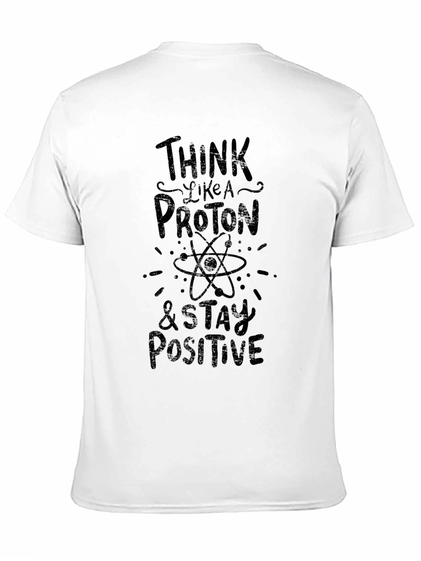 Camiseta Negra Piensa Como un Protón para Hombre
