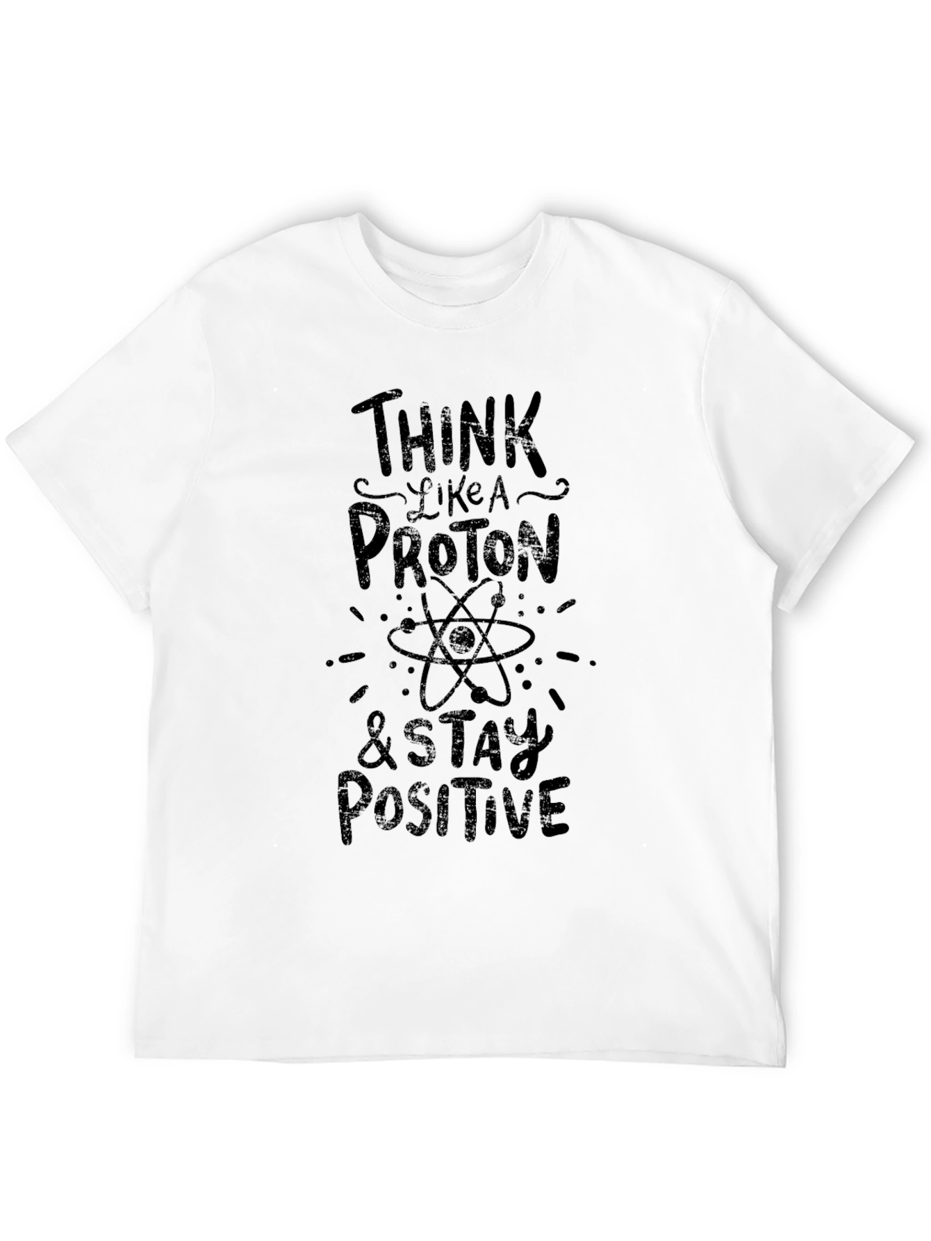 Camiseta Negra Piensa Como un Protón para Hombre