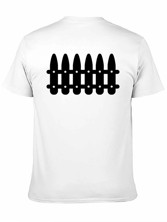 Camiseta Negra con Diseño de Valla Abstracta