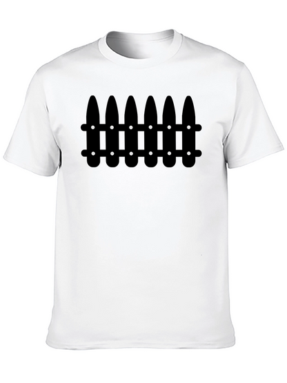Camiseta Negra con Diseño de Valla Abstracta
