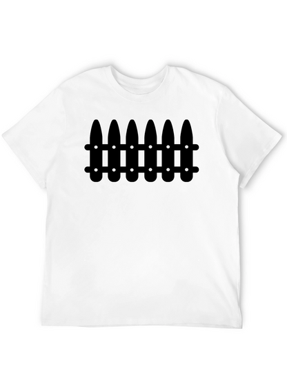 Camiseta Negra con Diseño de Valla Abstracta