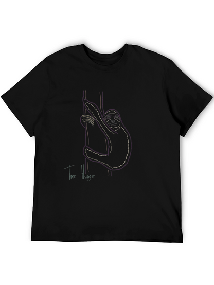 Camiseta Negra Abrazador de Árboles Diseño Único