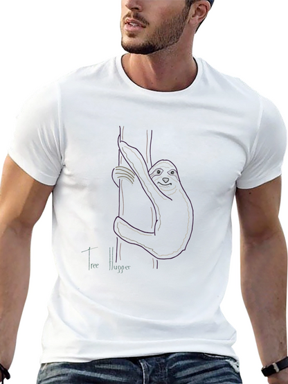 Camiseta Negra Abrazador de Árboles Diseño Único