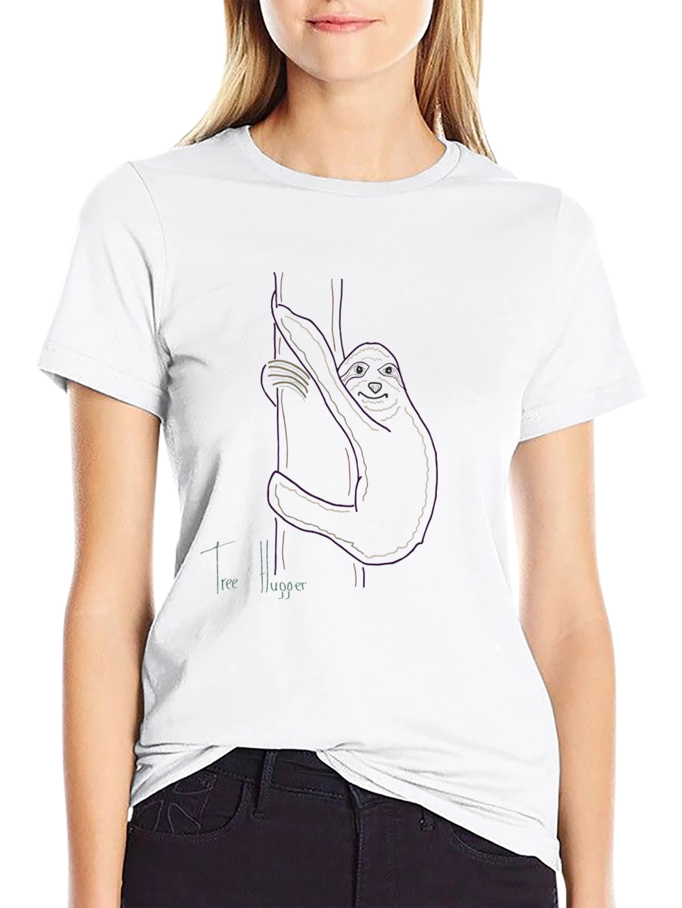 Camiseta Negra Abrazador de Árboles Diseño Único