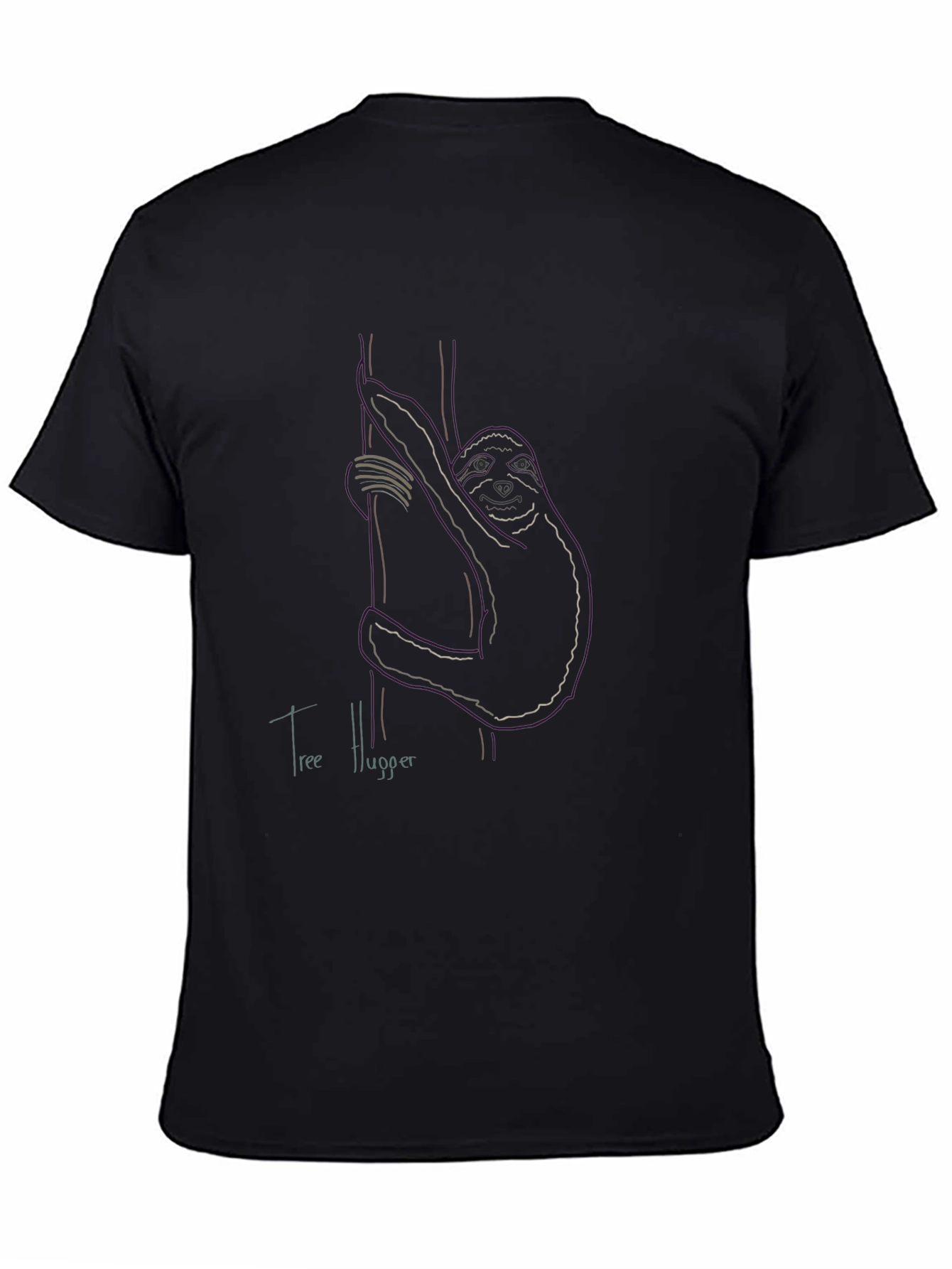 Camiseta Negra Abrazador de Árboles Diseño Único