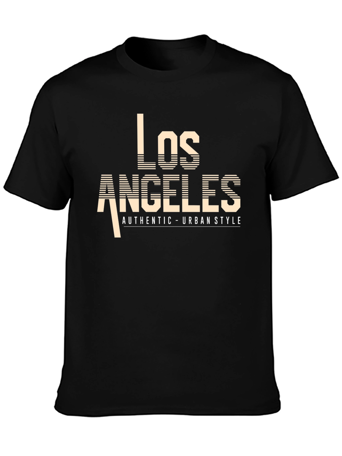 Camiseta Negra Los Ángeles Estilo Urbano