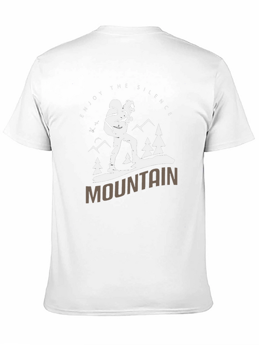 Camiseta Negra Enjoy the Silence para Aventura en la Montaña