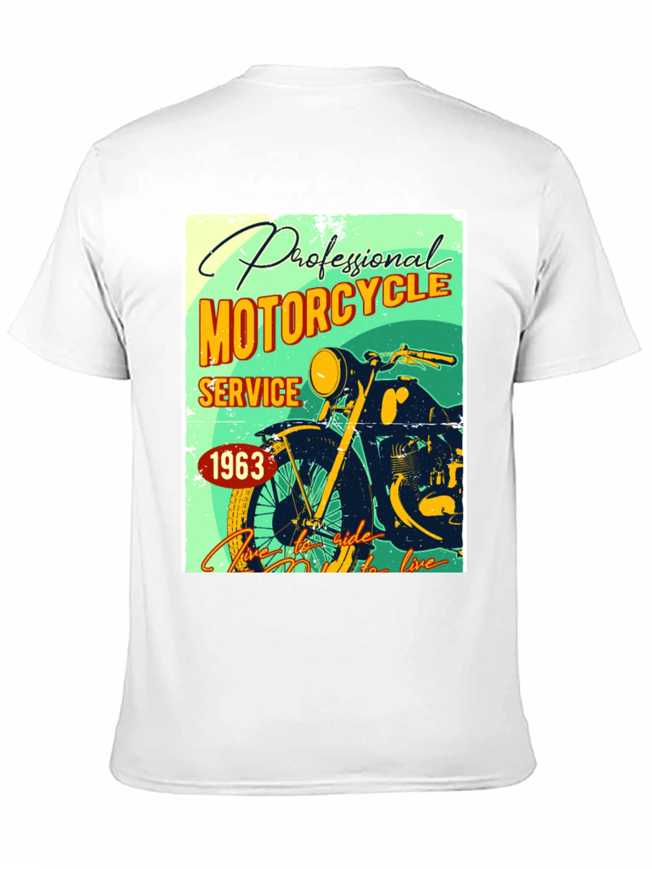 Camiseta Negra con Diseño Retro de Motocicleta