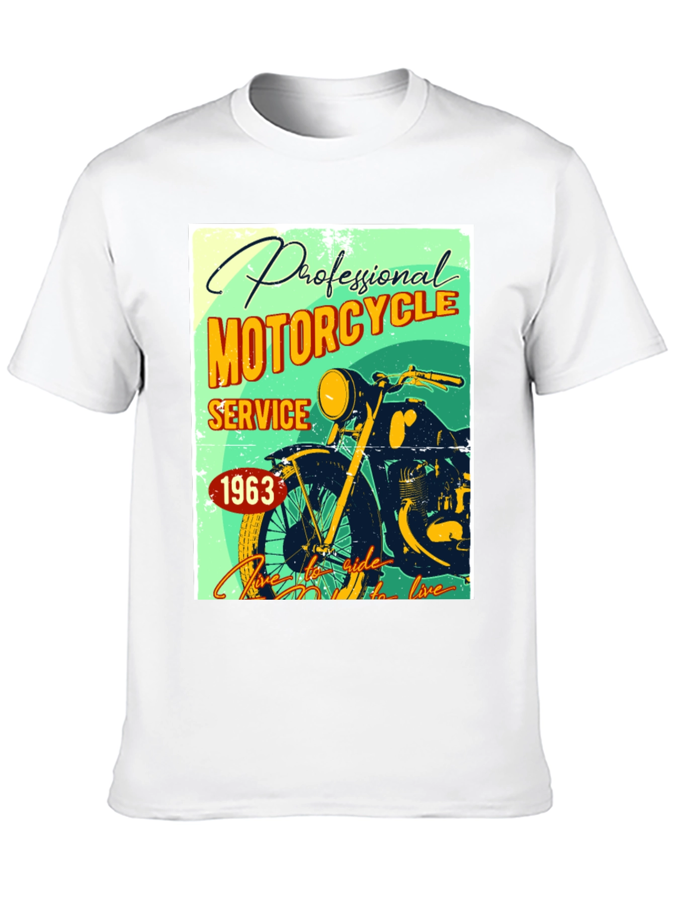 Camiseta Negra con Diseño Retro de Motocicleta