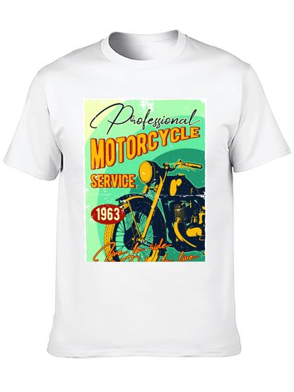 Camiseta Negra con Diseño Retro de Motocicleta