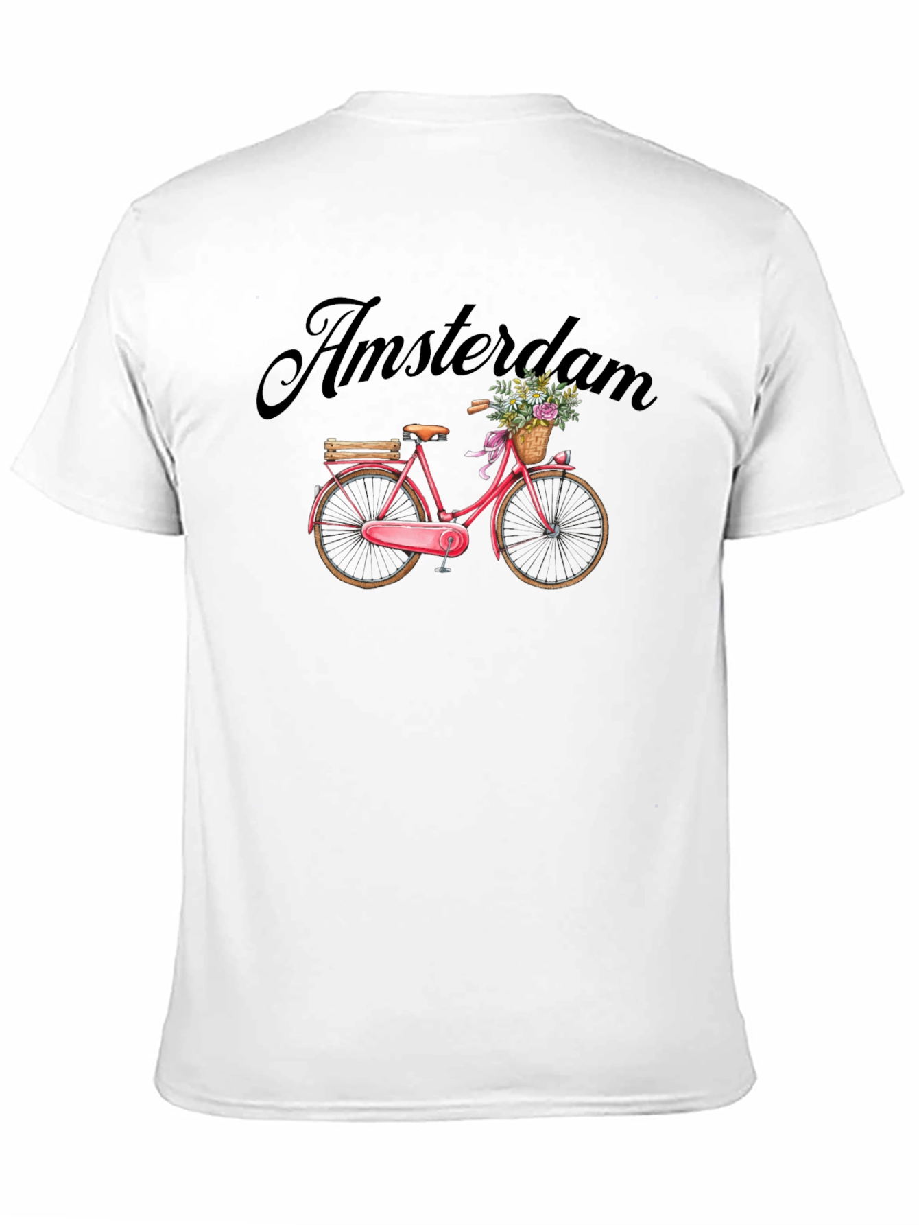 Camiseta Negra con Diseño de Bicicleta Ámsterdam