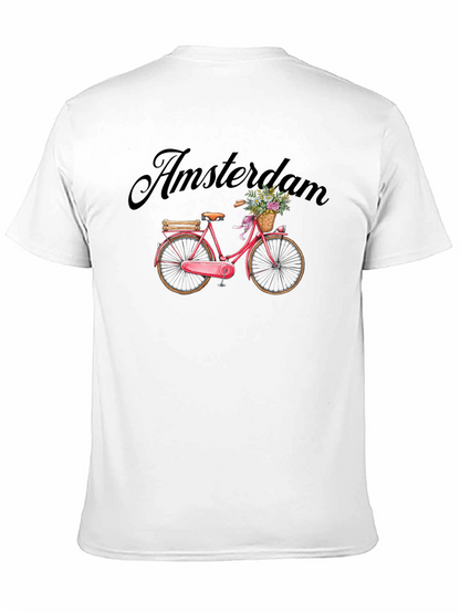 Camiseta Negra con Diseño de Bicicleta Ámsterdam