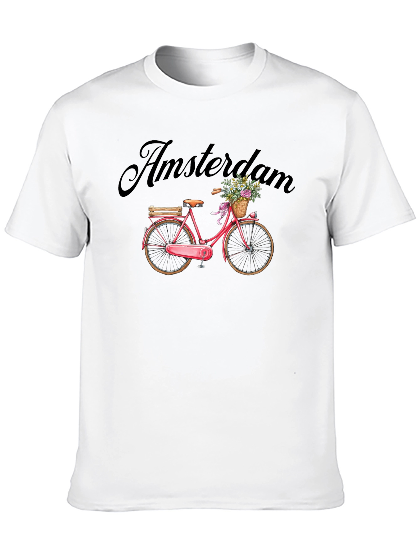Camiseta Negra con Diseño de Bicicleta Ámsterdam