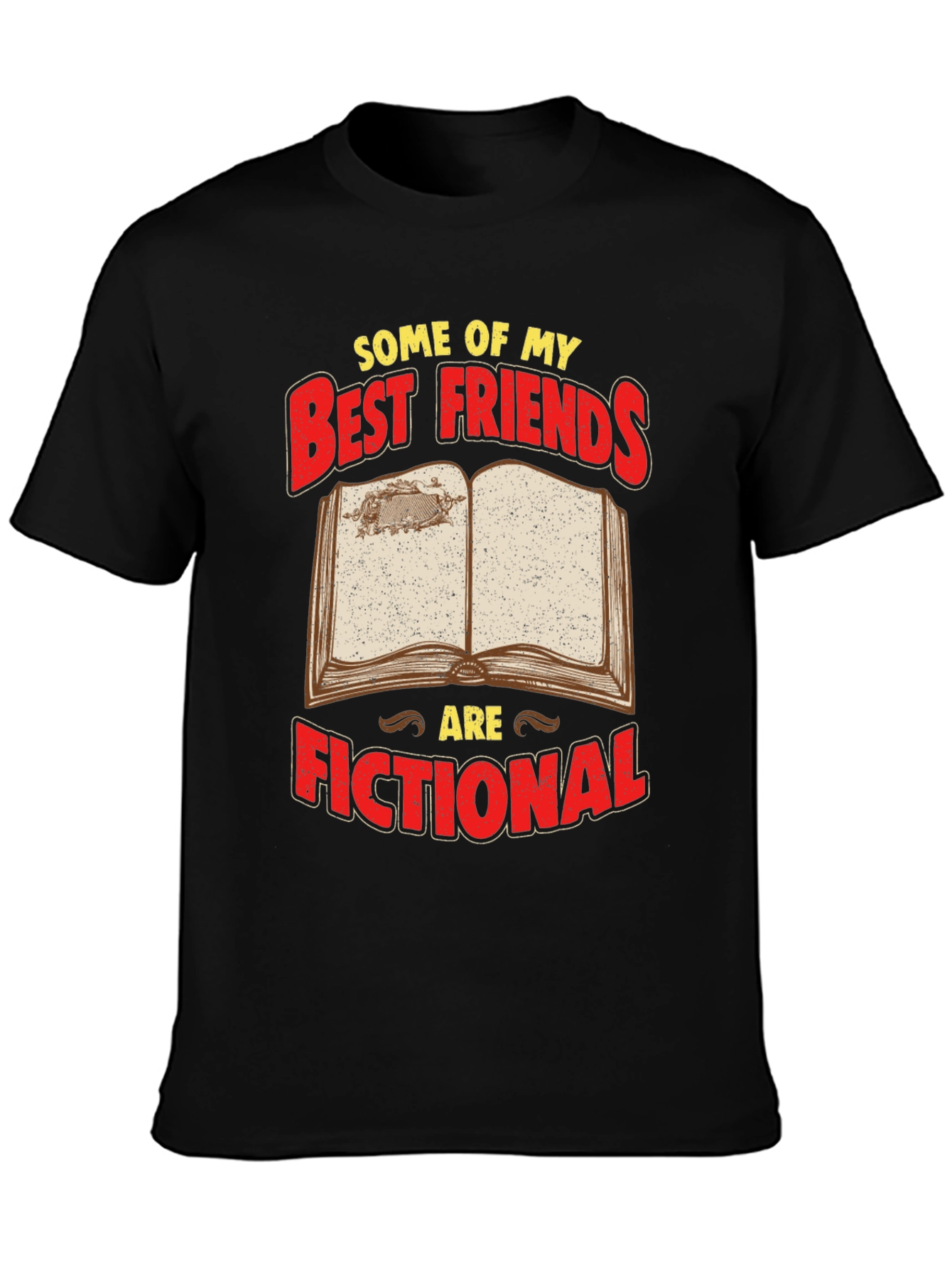 Camiseta Negra: Mis Mejores Amigos Son Ficticios